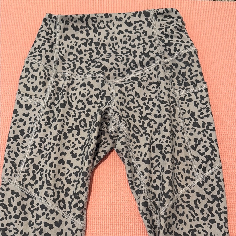 Evolution and Creation Gray and Black Leopard Print Leggings